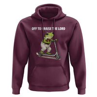 Funny Christian Frog Hoodie Off To Praise The Lord