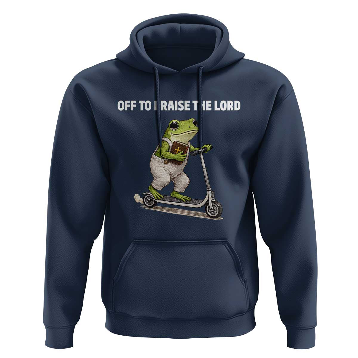 Funny Christian Frog Hoodie Off To Praise The Lord