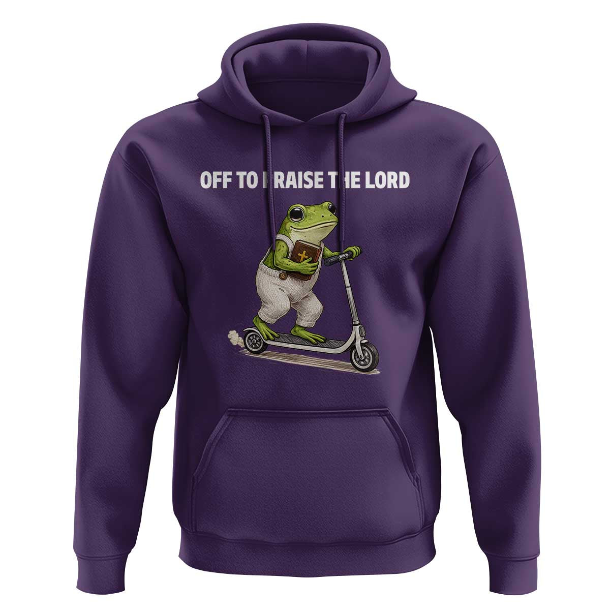 Funny Christian Frog Hoodie Off To Praise The Lord