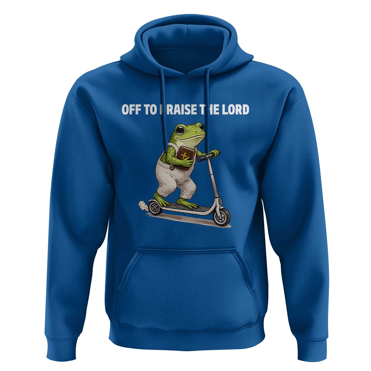 Funny Christian Frog Hoodie Off To Praise The Lord