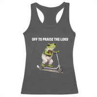 Funny Christian Frog Racerback Tank Top Off To Praise The Lord