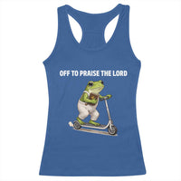 Funny Christian Frog Racerback Tank Top Off To Praise The Lord