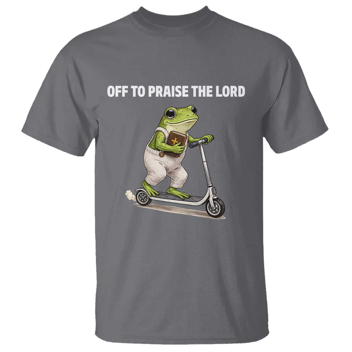 Funny Christian Frog T Shirt Off To Praise The Lord
