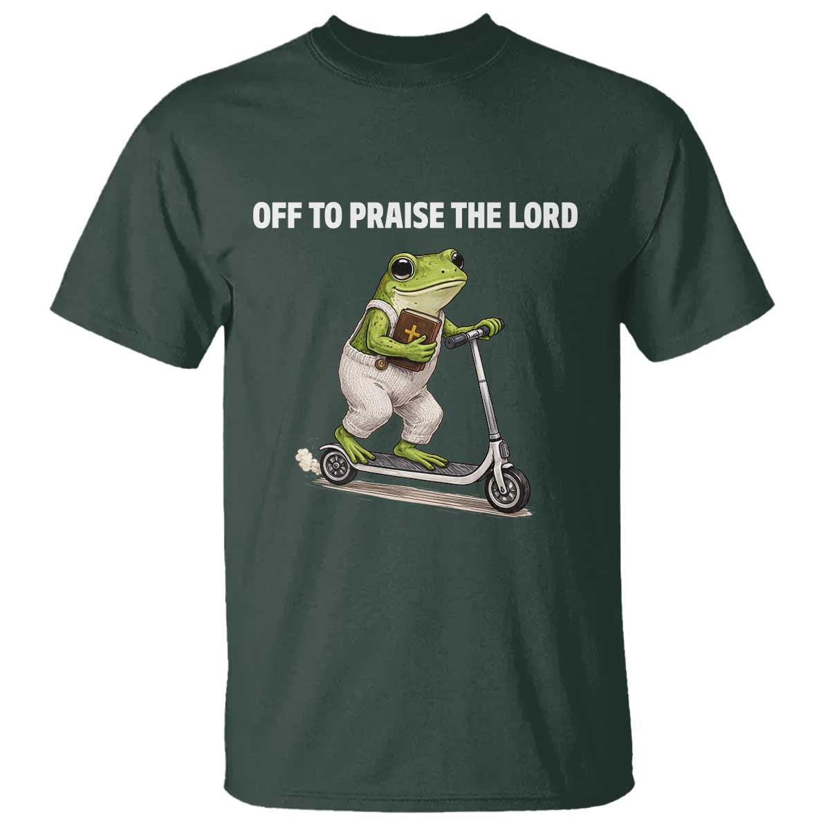 Funny Christian Frog T Shirt Off To Praise The Lord