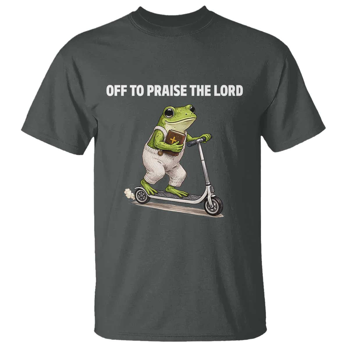 Funny Christian Frog T Shirt Off To Praise The Lord