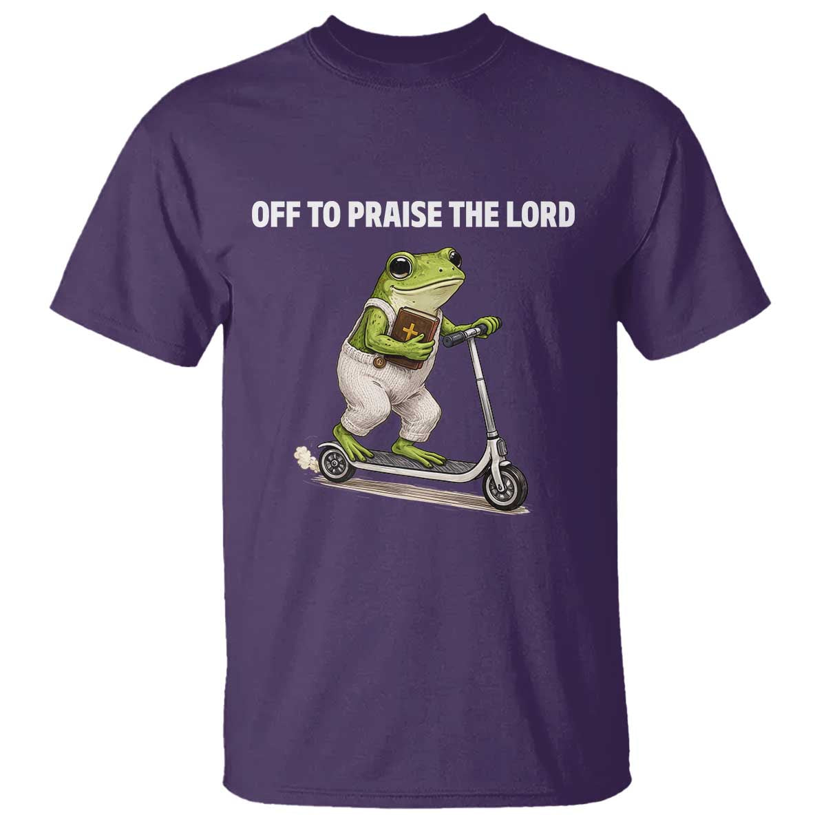 Funny Christian Frog T Shirt Off To Praise The Lord