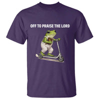 Funny Christian Frog T Shirt Off To Praise The Lord