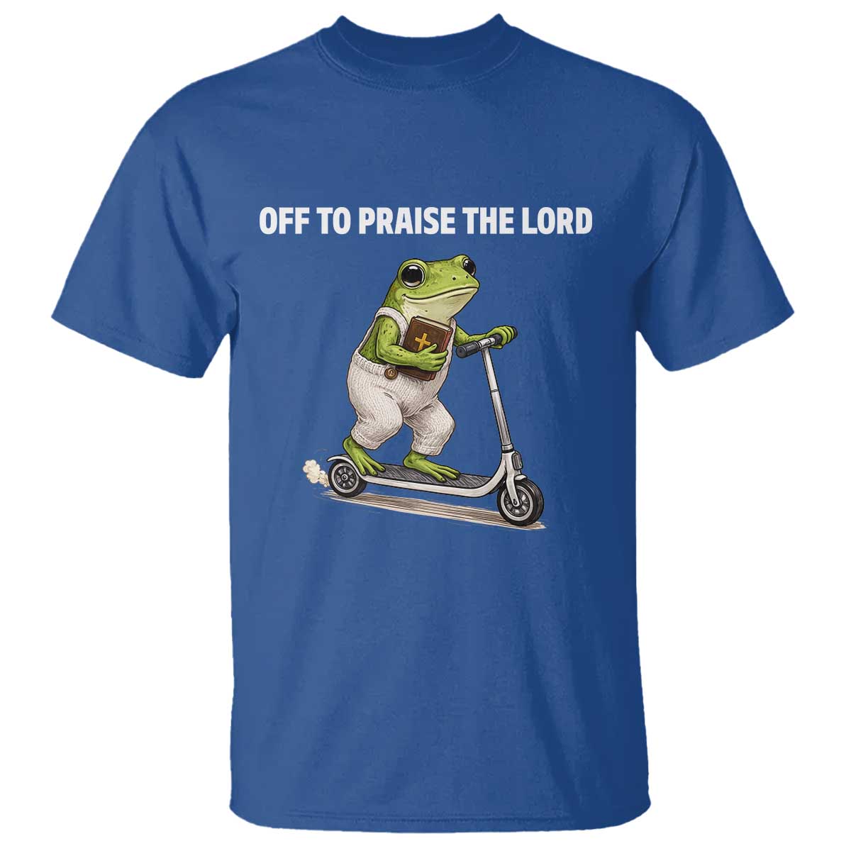 Funny Christian Frog T Shirt Off To Praise The Lord