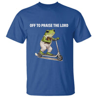 Funny Christian Frog T Shirt Off To Praise The Lord
