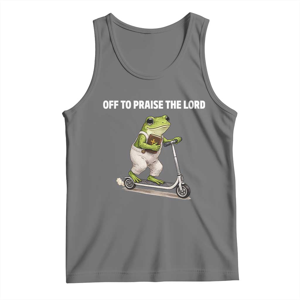 Funny Christian Frog Tank Top Off To Praise The Lord