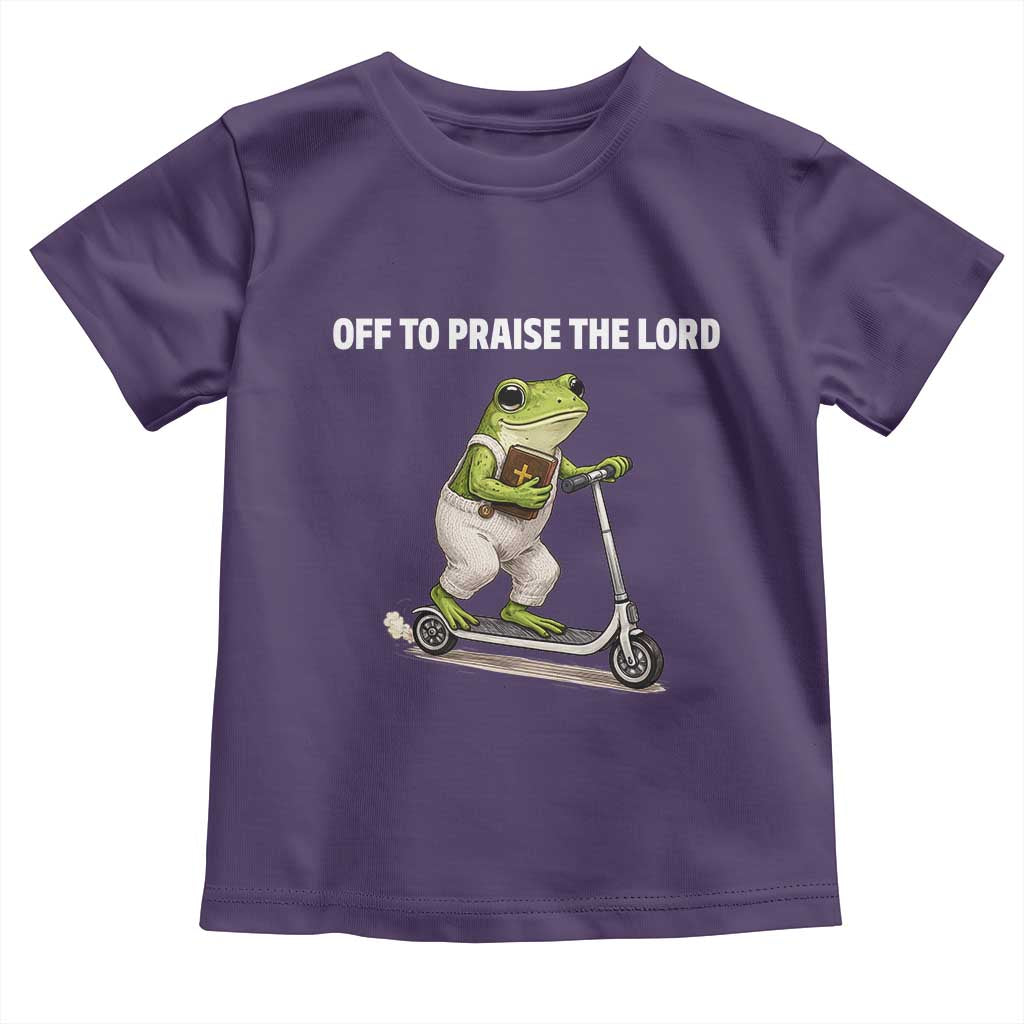Funny Christian Frog Toddler T Shirt Off To Praise The Lord
