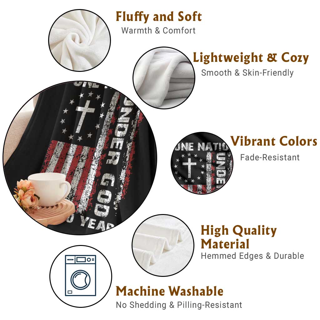250 Years Anniversary Throw Blanket 250th Independence Day Freedom One Nation Under God US Flag