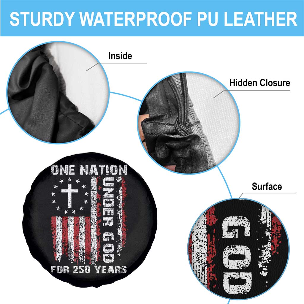 250 Years Anniversary Spare Tire Cover 250th Independence Day Freedom One Nation Under God US Flag
