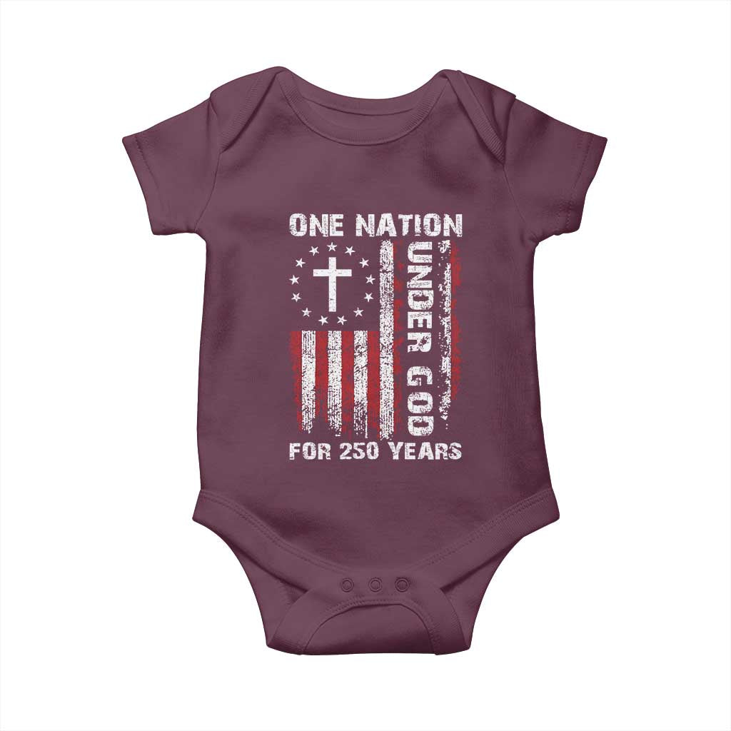 250 Years Anniversary Baby Onesie 250th Independence Day Freedom One Nation Under God US Flag