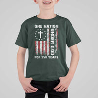 250 Years Anniversary T Shirt For Kid 250th Independence Day Freedom One Nation Under God US Flag