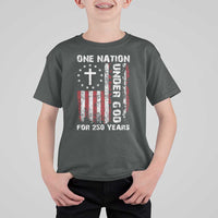 250 Years Anniversary T Shirt For Kid 250th Independence Day Freedom One Nation Under God US Flag
