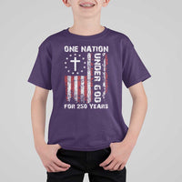 250 Years Anniversary T Shirt For Kid 250th Independence Day Freedom One Nation Under God US Flag