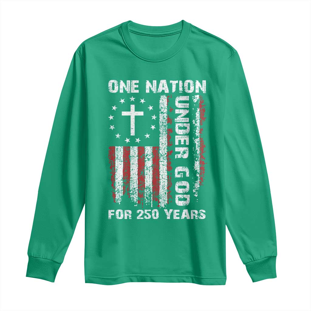 250 Years Anniversary Long Sleeve Shirt 250th Independence Day Freedom One Nation Under God US Flag