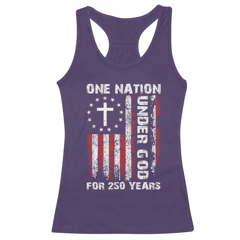 250 Years Anniversary Racerback Tank Top 250th Independence Day Freedom One Nation Under God US Flag