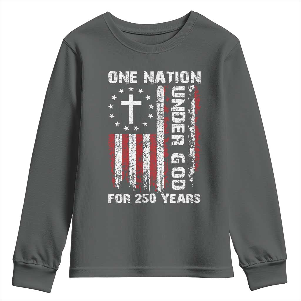 250 Years Anniversary Youth Sweatshirt 250th Independence Day Freedom One Nation Under God US Flag