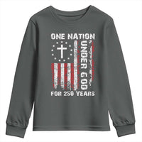 250 Years Anniversary Youth Sweatshirt 250th Independence Day Freedom One Nation Under God US Flag
