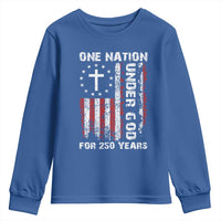 250 Years Anniversary Youth Sweatshirt 250th Independence Day Freedom One Nation Under God US Flag
