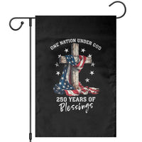 250th Anniversary USA Garden Flag One Nation Under God US 250 Flag Cross 4th Of July