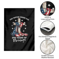 250th Anniversary USA Garden Flag One Nation Under God US 250 Flag Cross 4th Of July