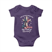 250th Anniversary USA Baby Onesie One Nation Under God US 250 Flag Cross 4th Of July