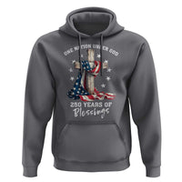 250th Anniversary USA Hoodie One Nation Under God US 250 Flag Cross 4th Of July