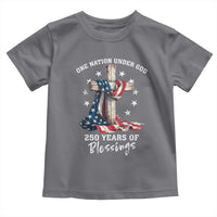 250th Anniversary USA Toddler T Shirt One Nation Under God US 250 Flag Cross 4th Of July