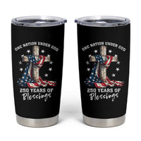 250th Anniversary USA Tumbler Cup One Nation Under God US 250 Flag Cross 4th Of July