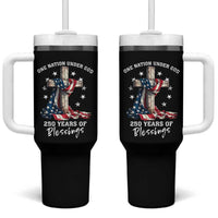 250th Anniversary USA Tumbler With Handle One Nation Under God US 250 Flag Cross 4th Of July