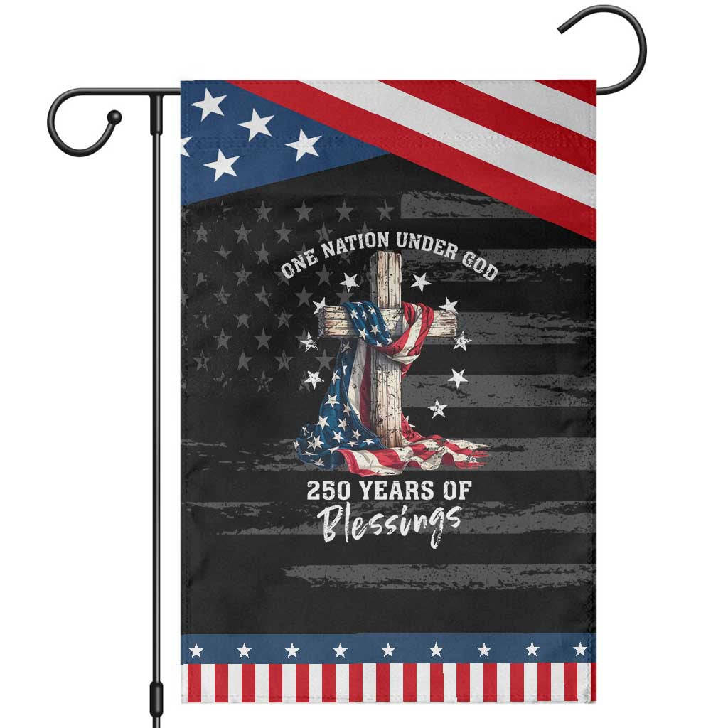 250th Anniversary USA Garden Flag One Nation Under God US 250 Flag Cross 4th Of July