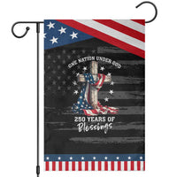250th Anniversary USA Garden Flag One Nation Under God US 250 Flag Cross 4th Of July