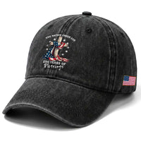 250th Anniversary USA Washed Cotton Baseball Cap One Nation Under God US 250 Flag Cross 4th Of July