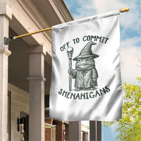 Wizard Frog Garden Flag Funny Off to Commit Shenanigans