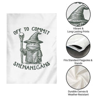 Wizard Frog Garden Flag Funny Off to Commit Shenanigans