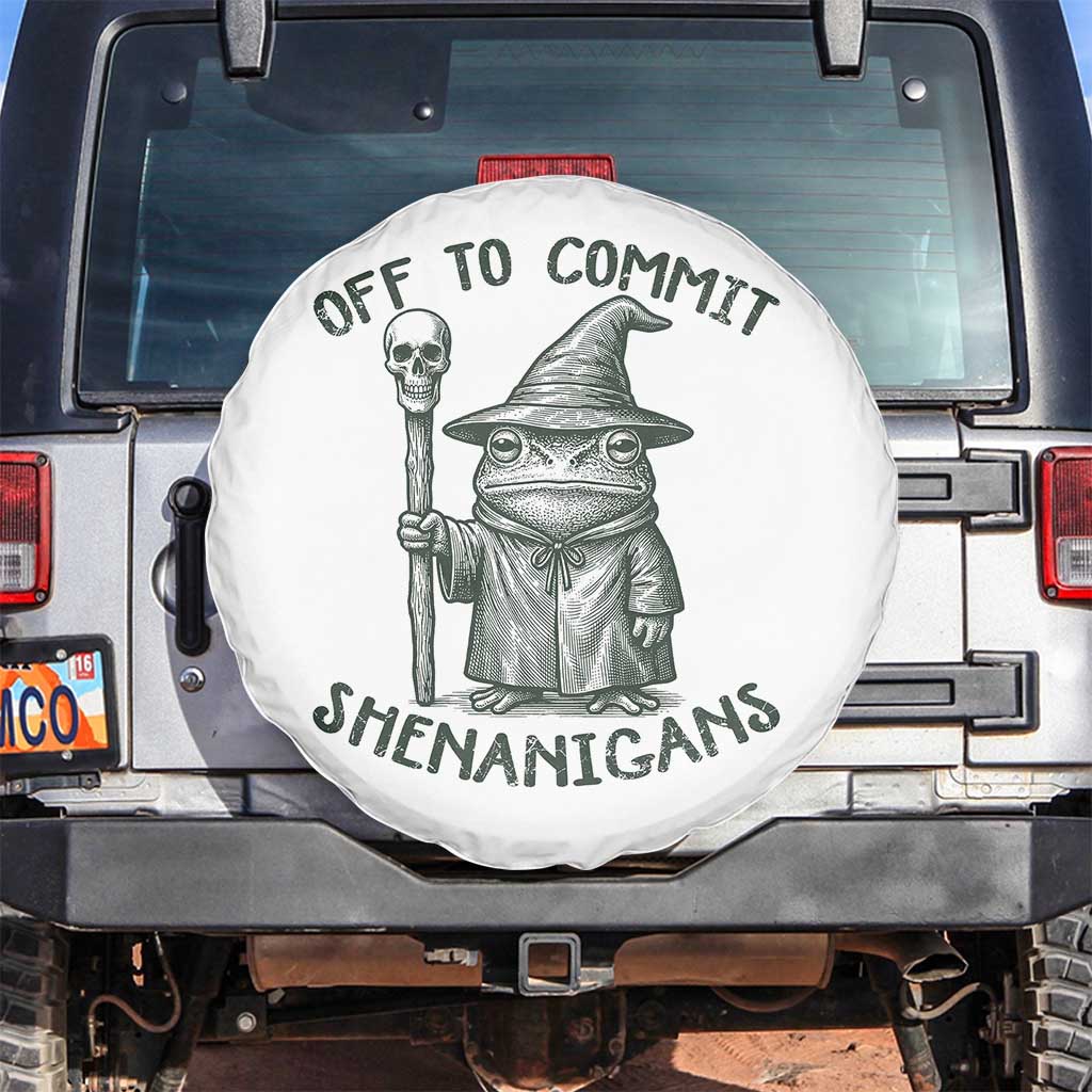 Wizard Frog Spare Tire Cover Funny Off to Commit Shenanigans