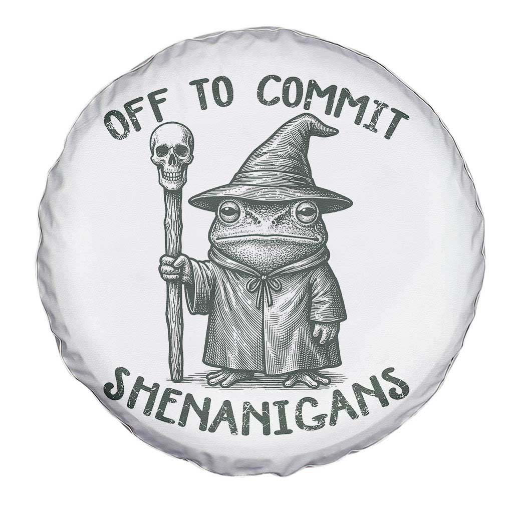 Wizard Frog Spare Tire Cover Funny Off to Commit Shenanigans