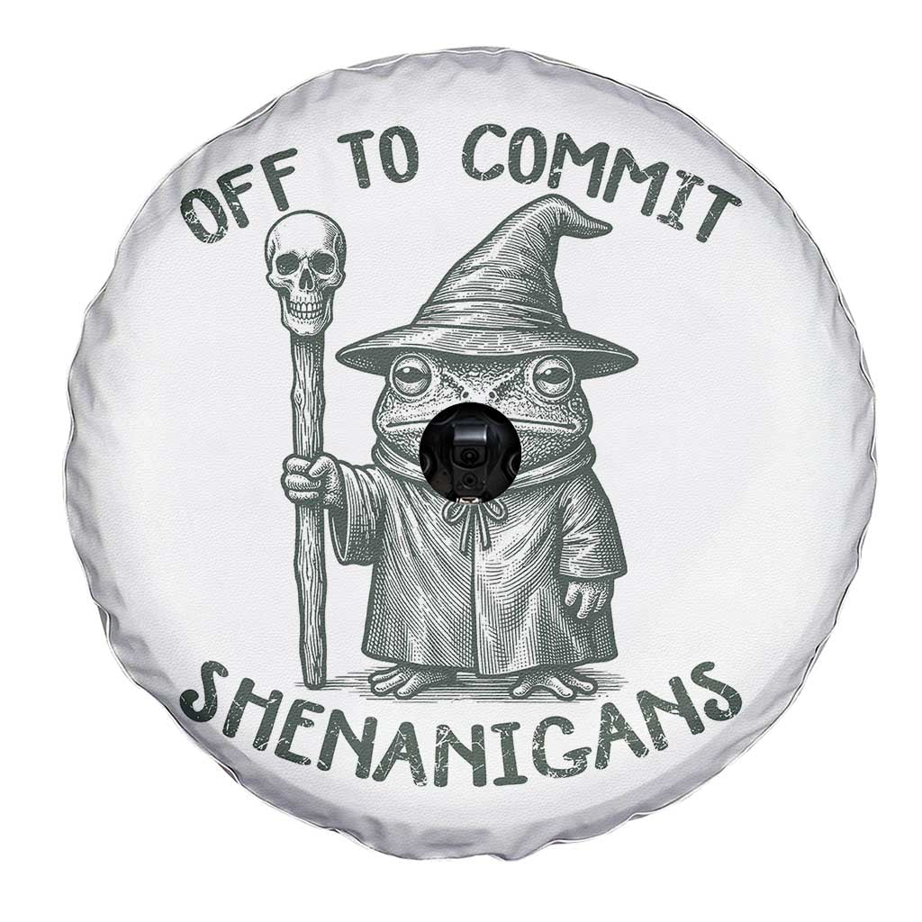 Wizard Frog Spare Tire Cover Funny Off to Commit Shenanigans