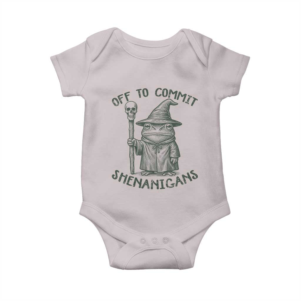 Wizard Frog Baby Onesie Funny Off to Commit Shenanigans