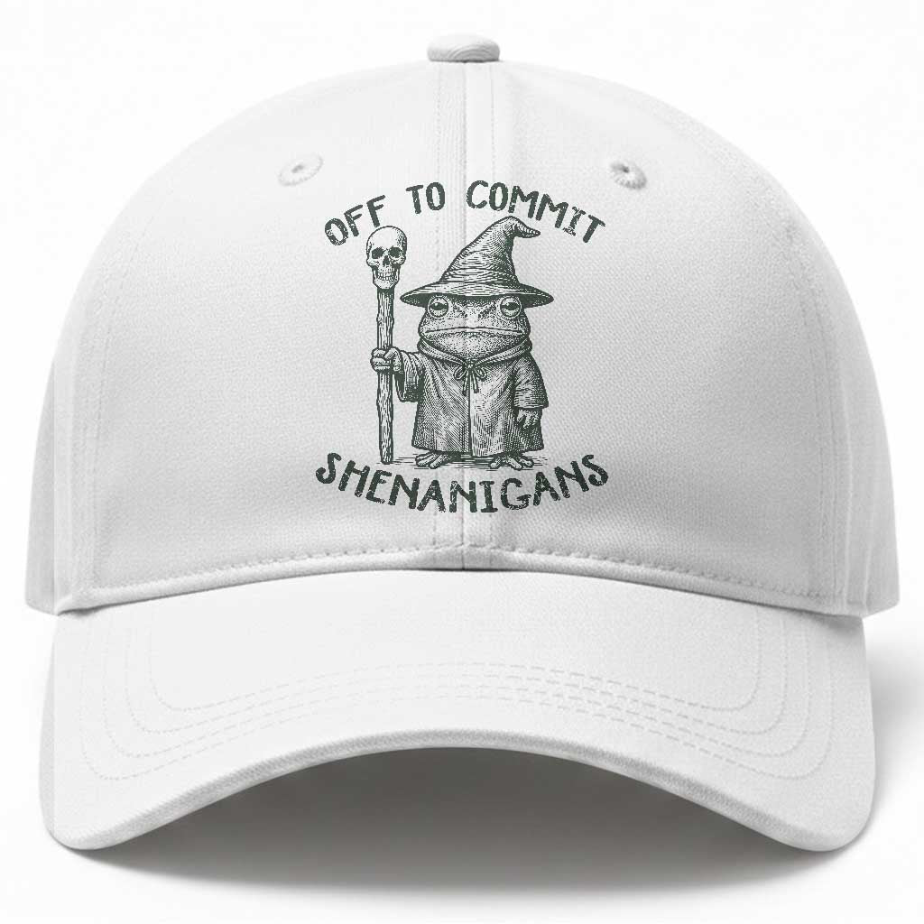 Wizard Frog Baseball Cap Funny Off to Commit Shenanigans