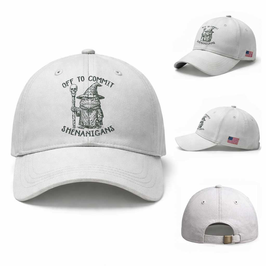 Wizard Frog Baseball Cap Funny Off to Commit Shenanigans