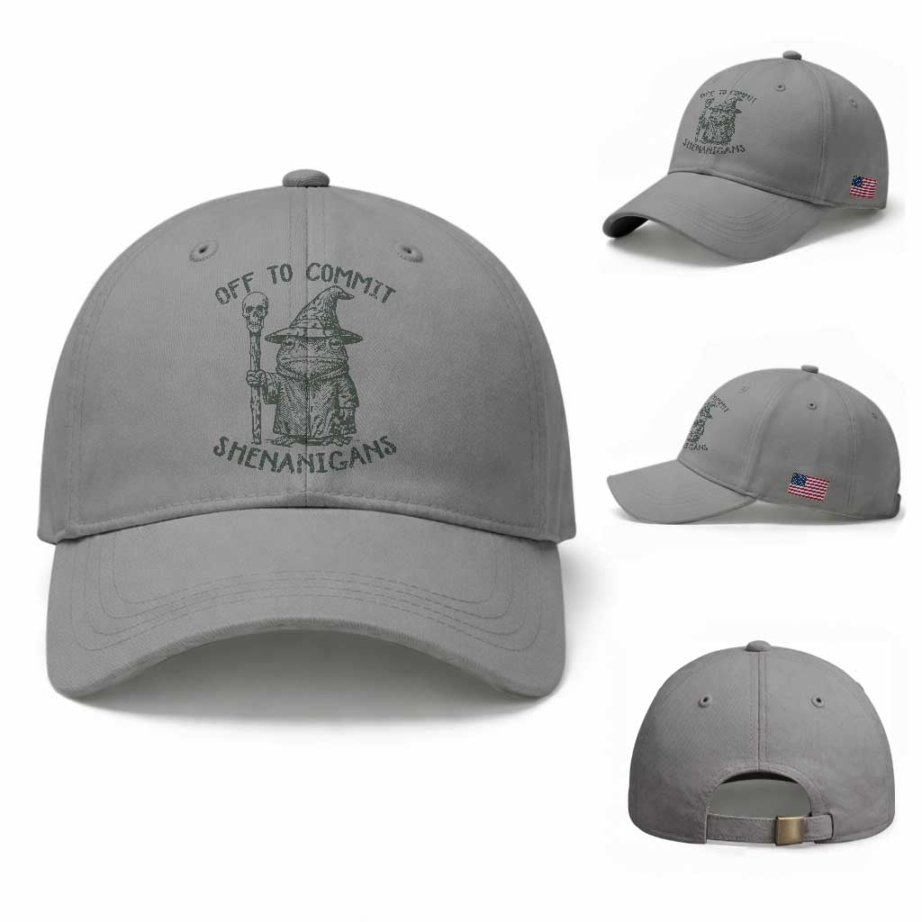 Wizard Frog Baseball Cap Funny Off to Commit Shenanigans