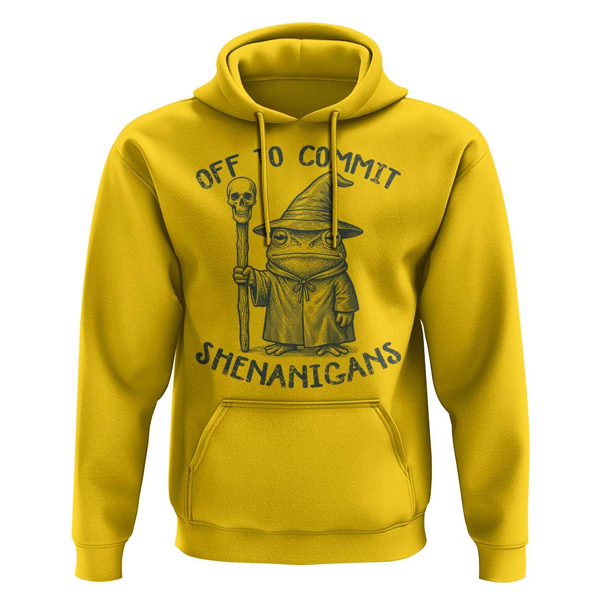Wizard Frog Hoodie Funny Off to Commit Shenanigans