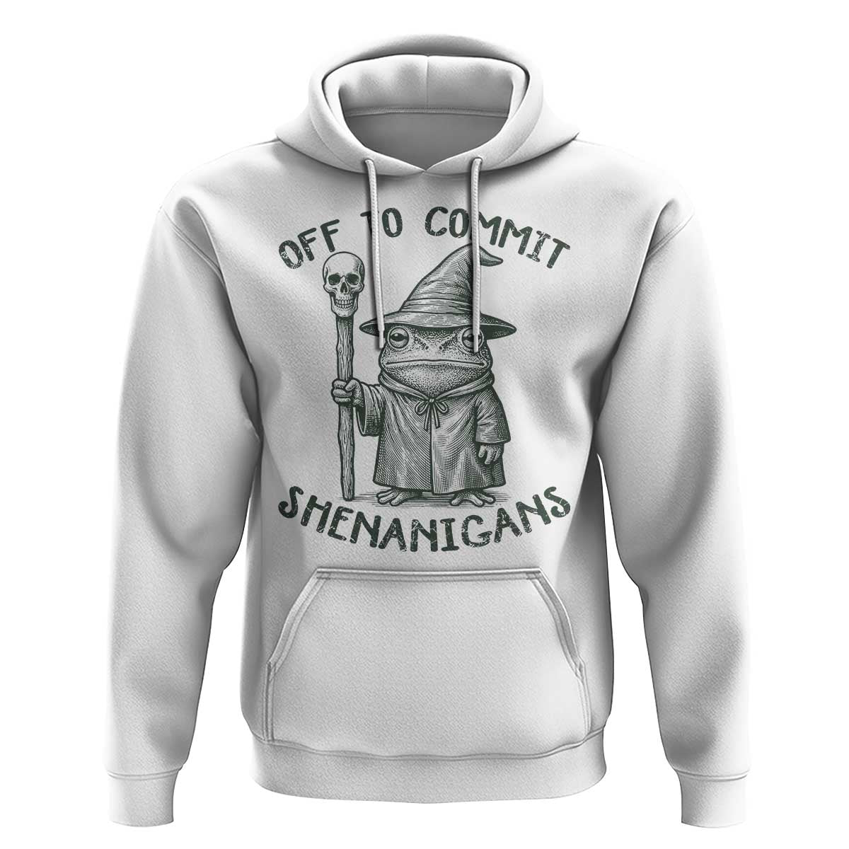 Wizard Frog Hoodie Funny Off to Commit Shenanigans
