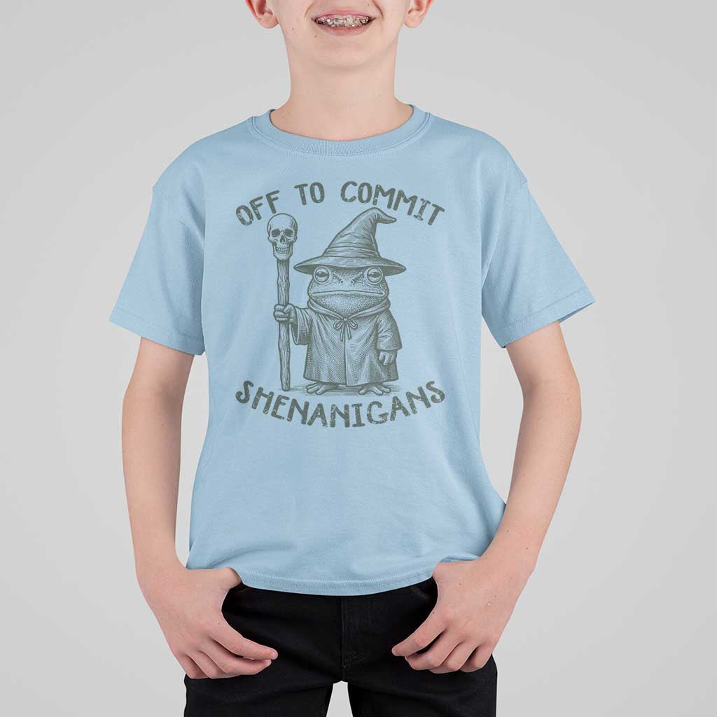 Wizard Frog T Shirt For Kid Funny Off to Commit Shenanigans