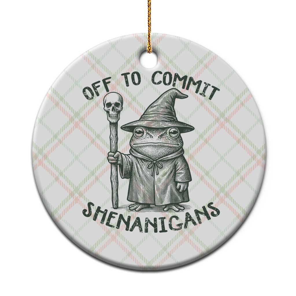 Wizard Frog Ceramic Ornament Funny Off to Commit Shenanigans