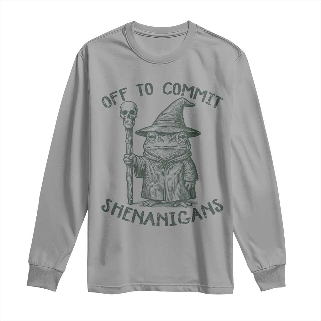 Wizard Frog Long Sleeve Shirt Funny Off to Commit Shenanigans